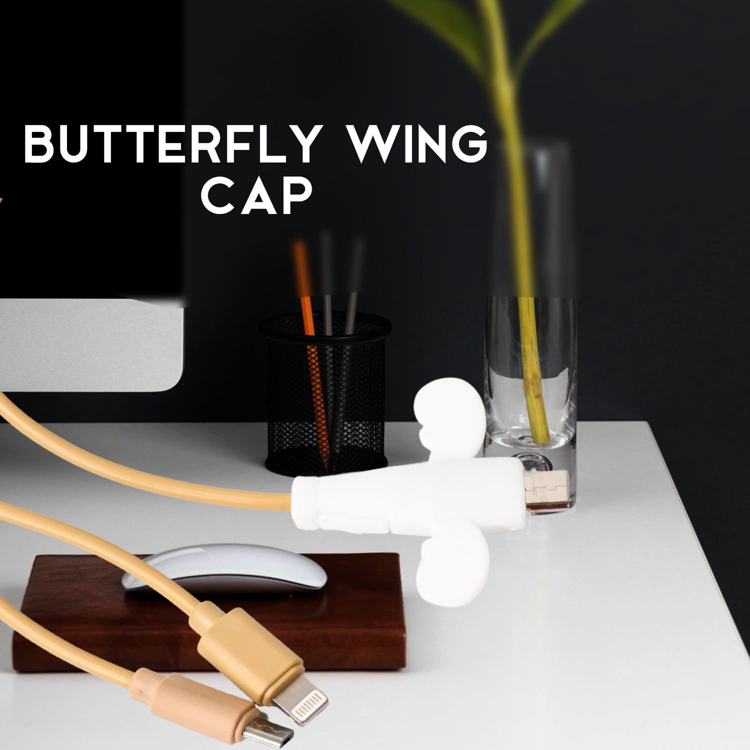 Silicone Data Cable Protector, Angel Data Cable Protective Cover, 2 in 1 Mobile Phone Cord Earphone Cord Saver Storage Tool Silicone Data Cable Protector, Angel Data Cable Protective Cover, 2 in 1 Mobile Phone Cord Earphone Cord Saver Storage Tool